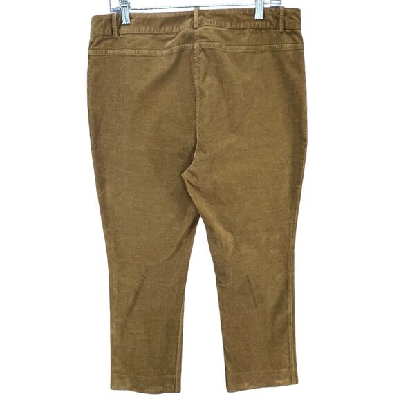 Theory Pants Womens 12 Tan Gold Corduroy Slim Straight High Rise Modern Classic - Picture 3 of 15